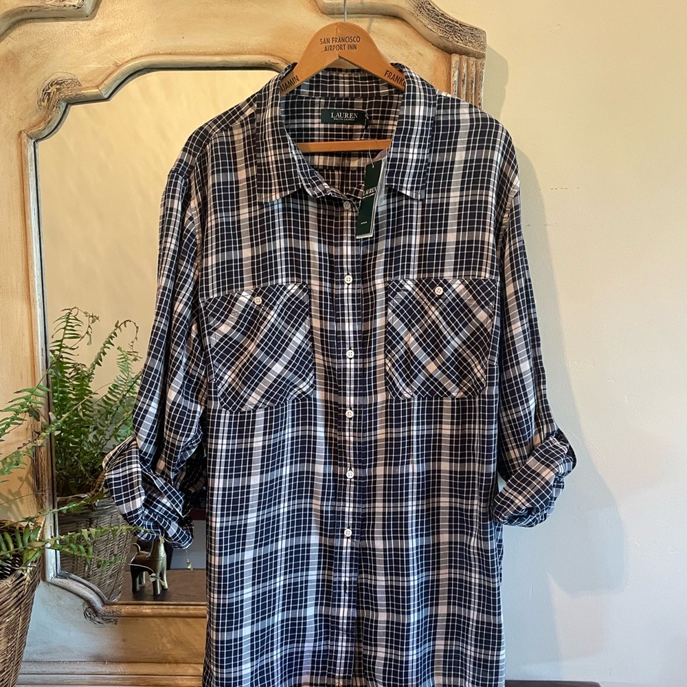 Ralph Lauren Black and White Checkered Shirt